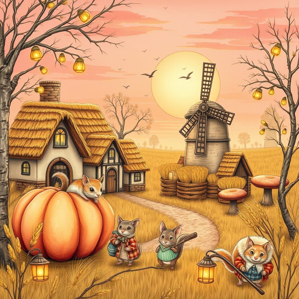Charming Autumn Harvest in Storybook Style