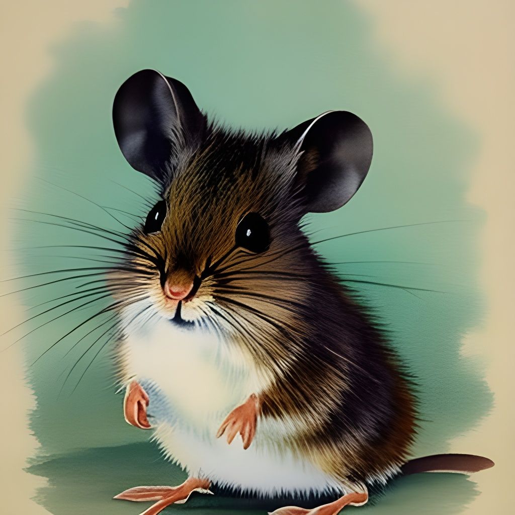 Watercolor Field Mouse Portrait in Beatrix Potter Style