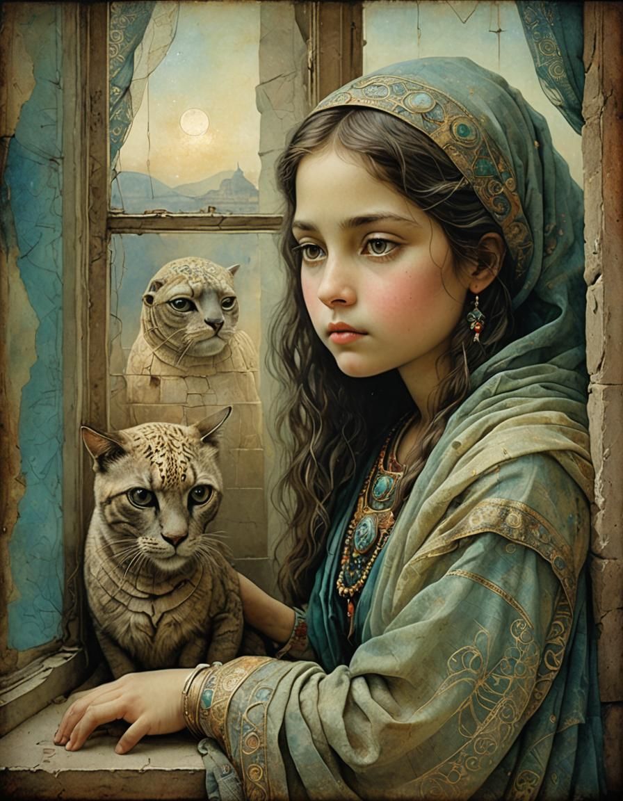 Dreamy Child Portrait in Fantasy Art Style