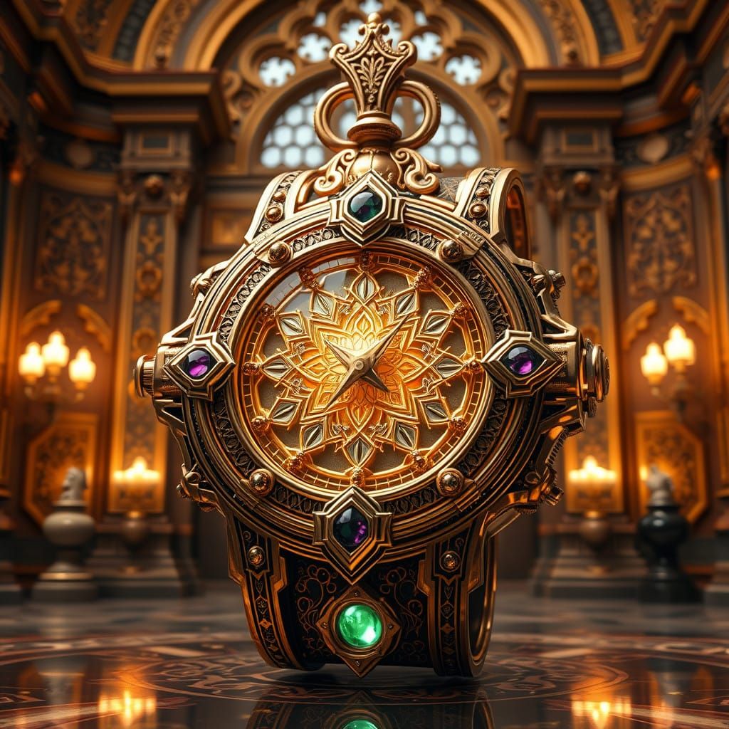 Golden Omnitrix in Gothic Baroque Style