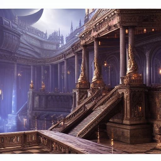 Dramatic Sorceress in Digital Matte Painting