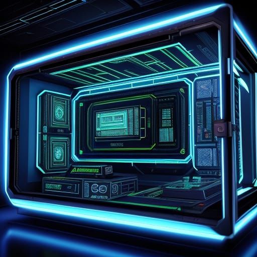 High-Tech Vault Box Holding Alien Artifacts