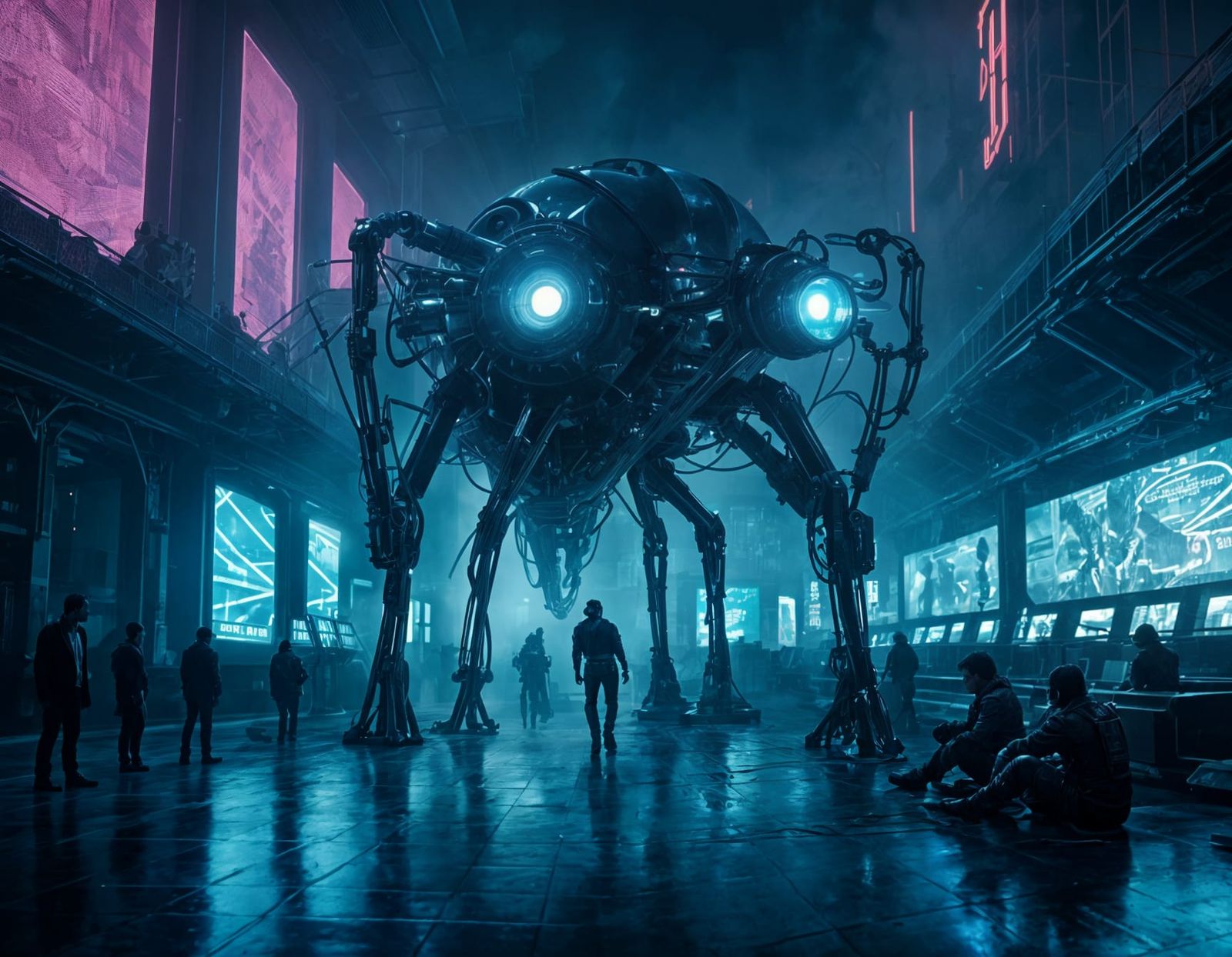 Cyberpunk Symphony of Multicolor Ants in a Neo-Noir City