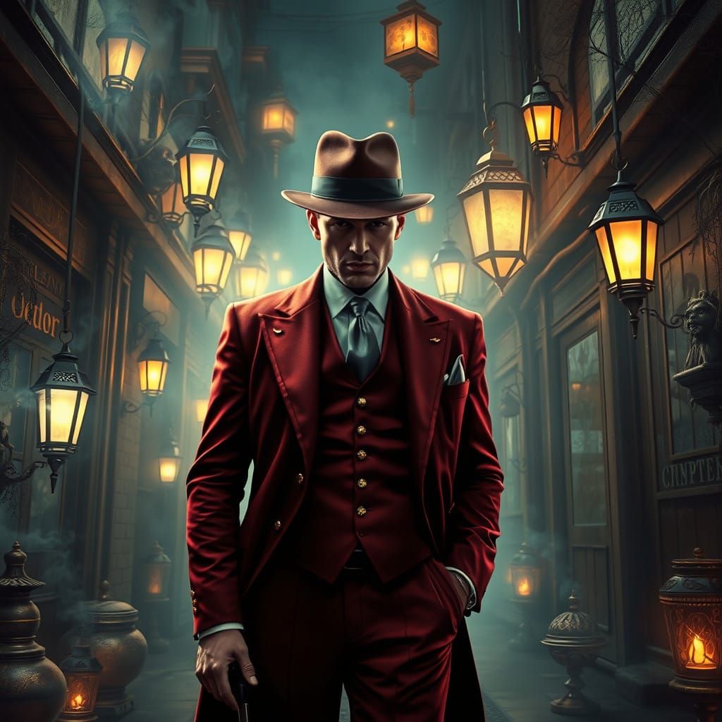 Gangster in Mystical Alleyway, Dreamlike Realm