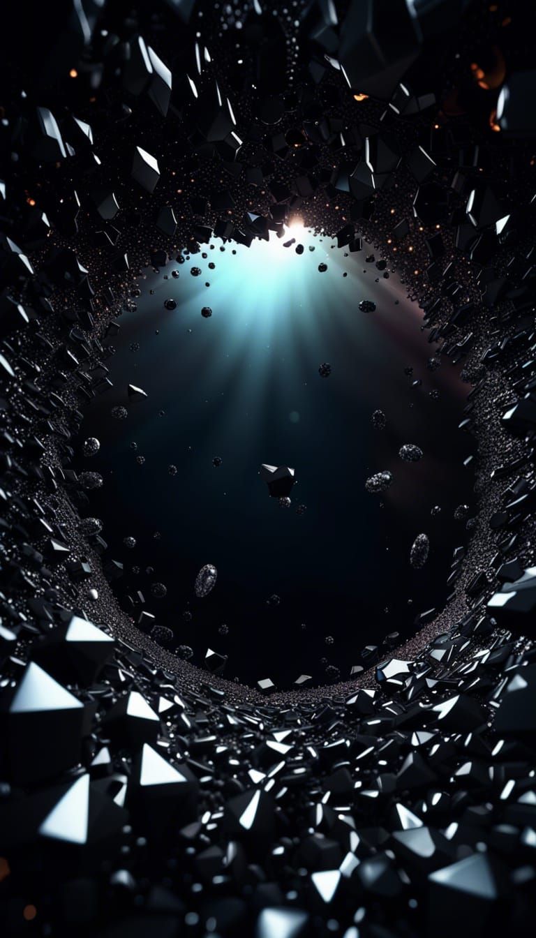 Black Crystals Around Black Hole in 3D