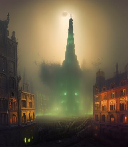 Luminescent Gloomy Tower by Beeple and Jonas De Ro