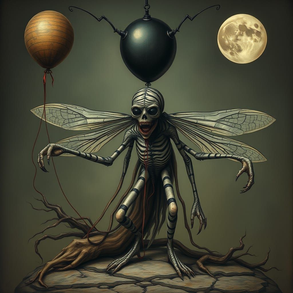 Surrealist Horrorcore Art in a Dark Wyrd Occultist Style