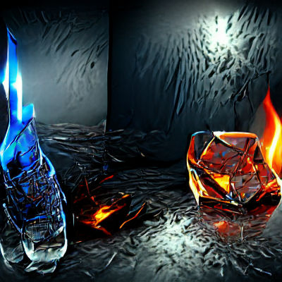Fire and Ice: Shattered Glass in Neon 3D