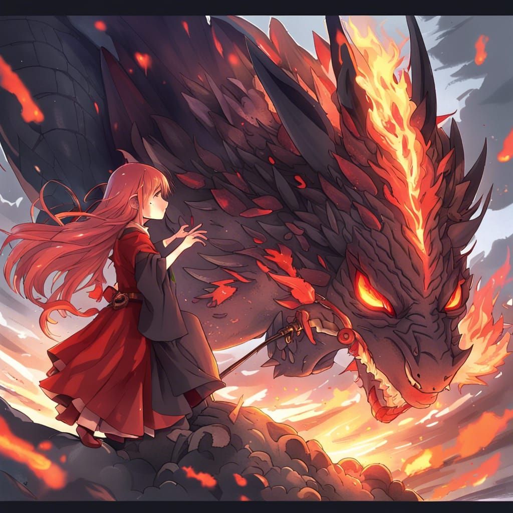 Scarlet Witch and Dragon Warrior Kiss in Burning Town