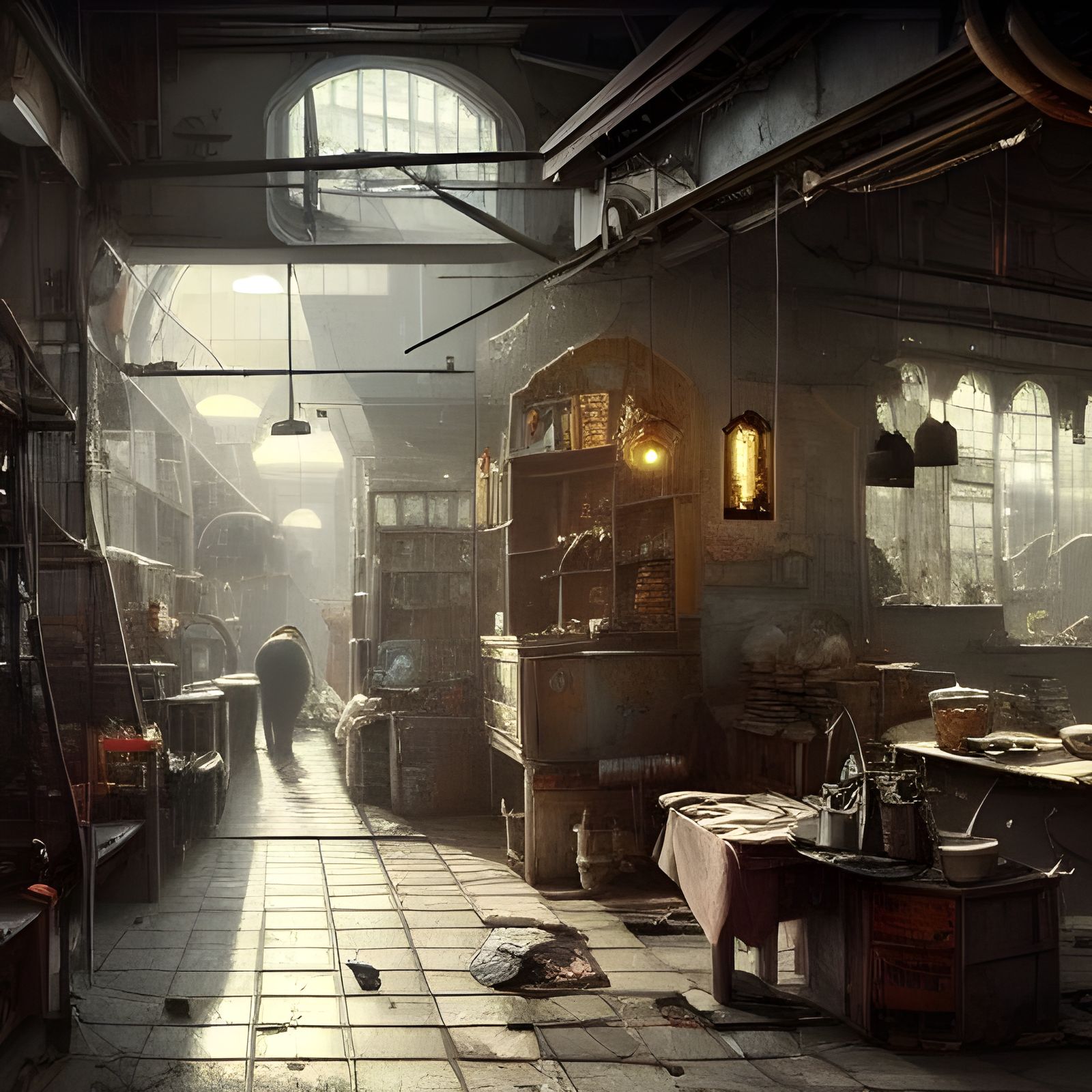 Inside a run down hardware store