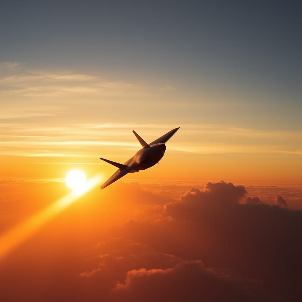 F-22 Raptor Soaring Through Twilight Sky