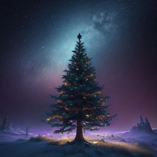 Ethereal Disney-Inspired Christmas Tree in Vibrant Fantasy S...