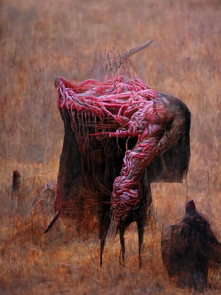 Monstrous Weaver of Flesh in Horror Art Style