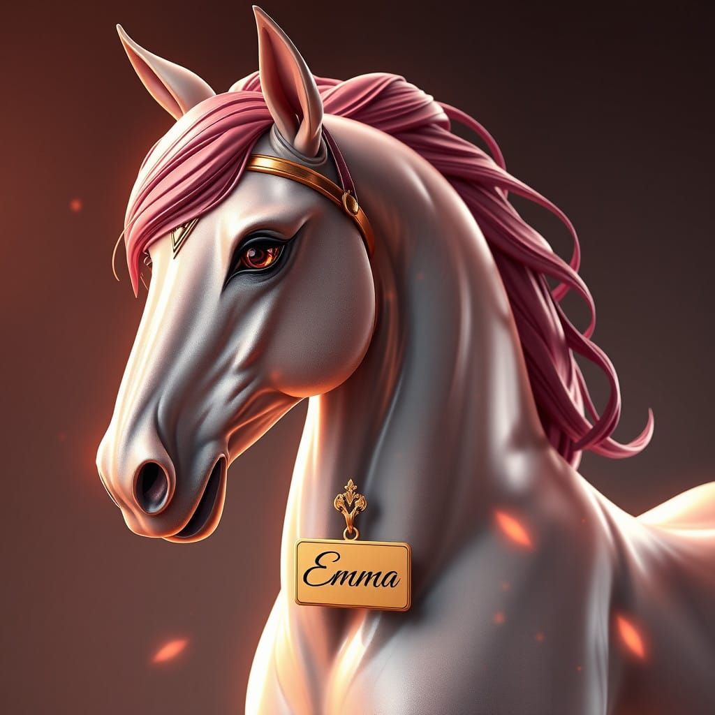 Majestic Half-Equine Hybrid in 3D Anime Art Style