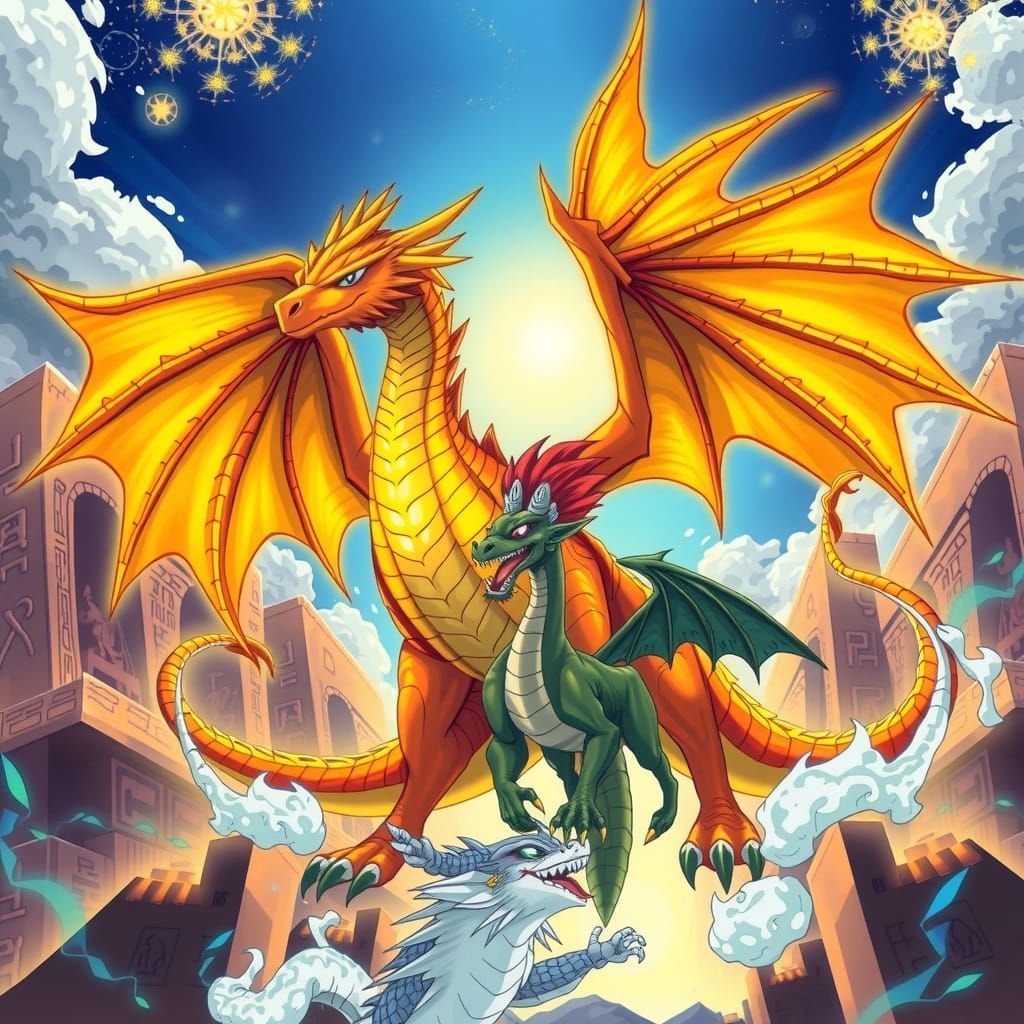 winged dragon of ra the sun god yugi ho anime with slifer the dragon of two voices