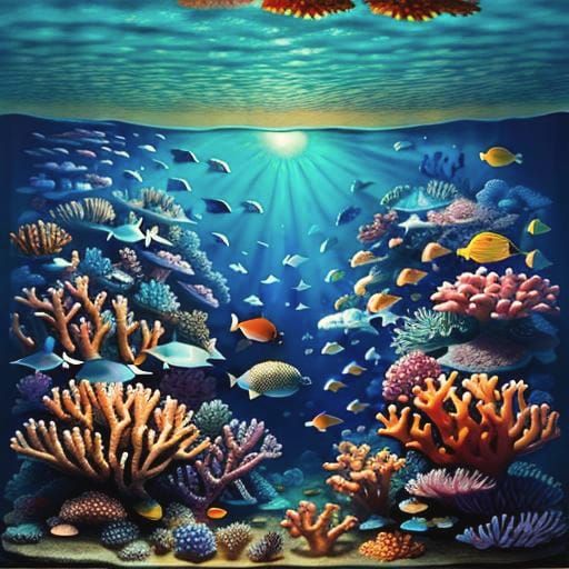 Surreal Coral Reef Panorama