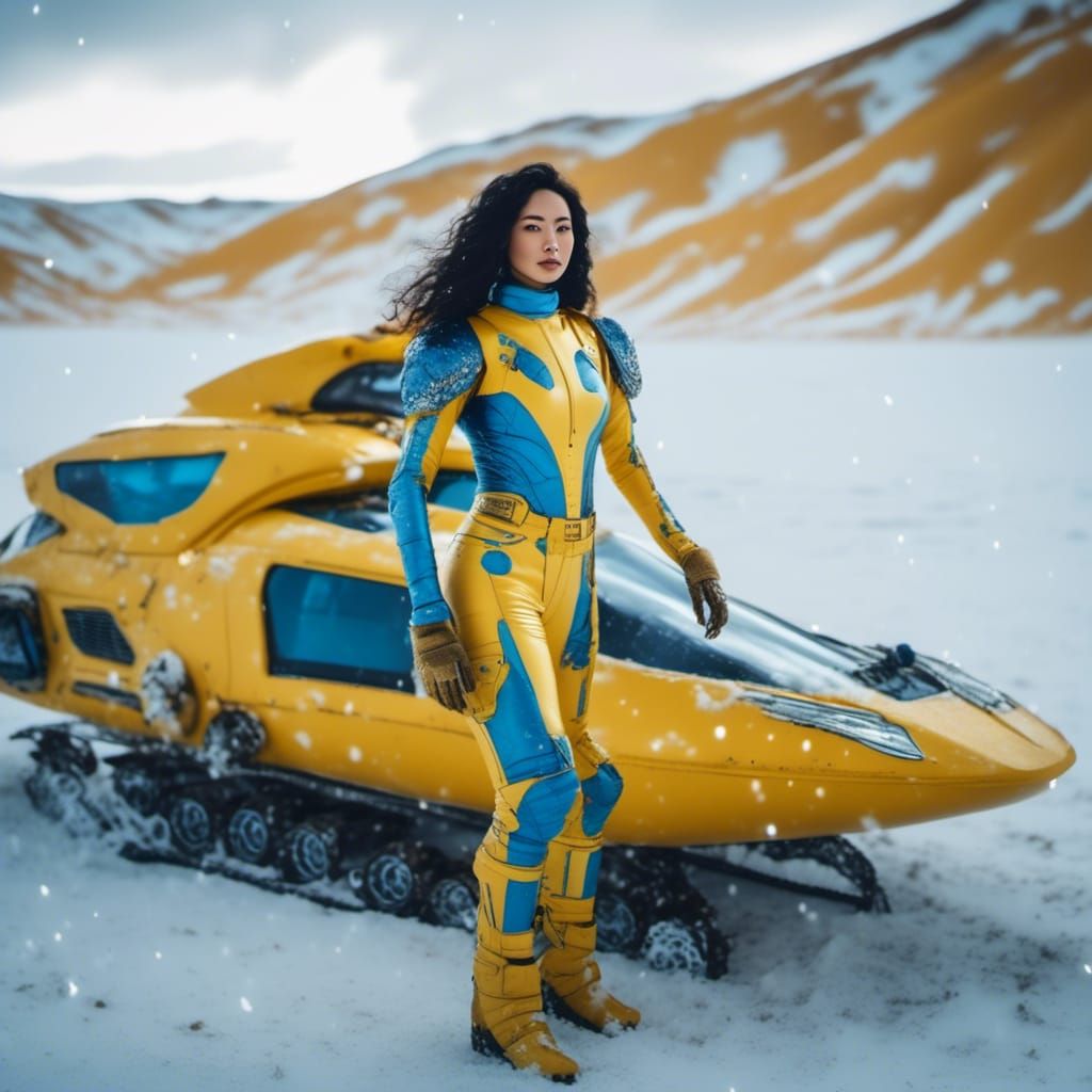 Saskia and her Super Snow Sled!