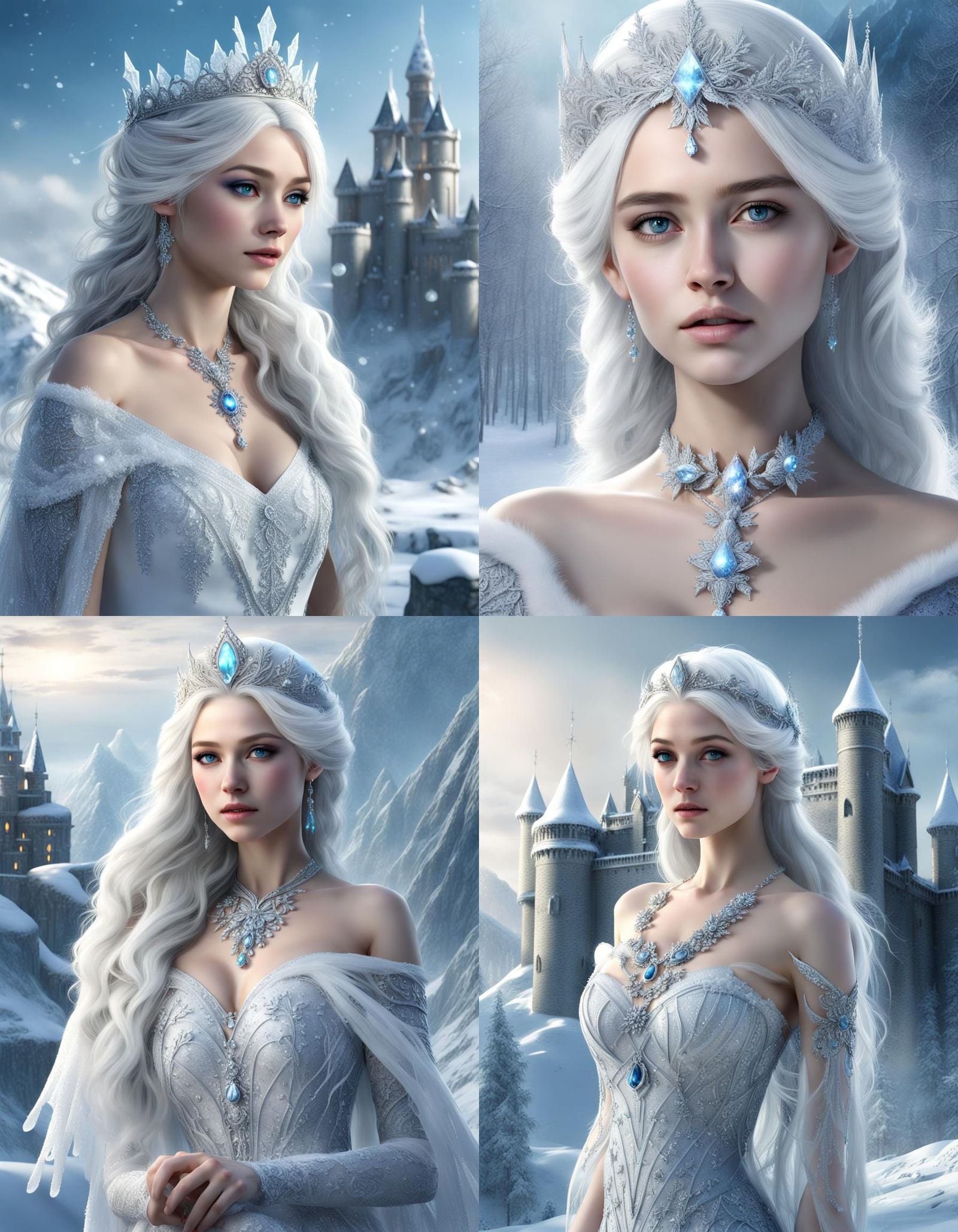 Ice Princess in Winter Wonderland: 3D Rendered Beauty