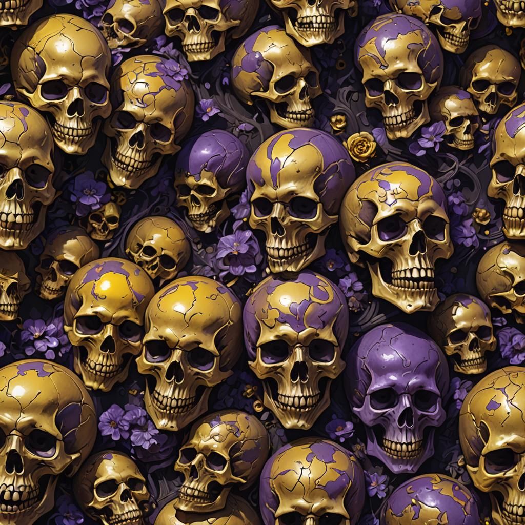 Intricate Skulls in Dark Fantasy Style