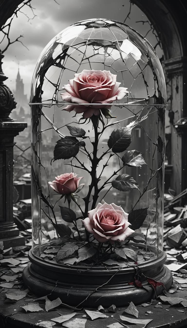 Dying Rose in Fractured Glass Dome: Anime Style