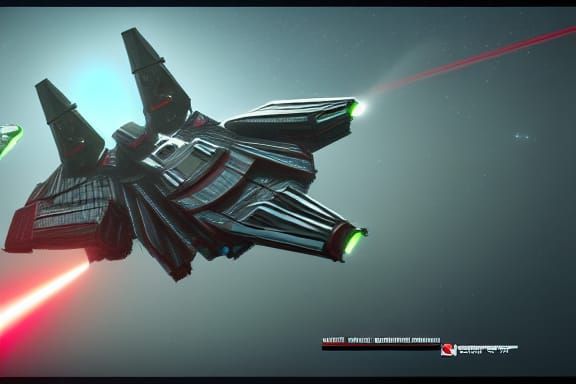 Epic Spaceship War in Space Concept Art