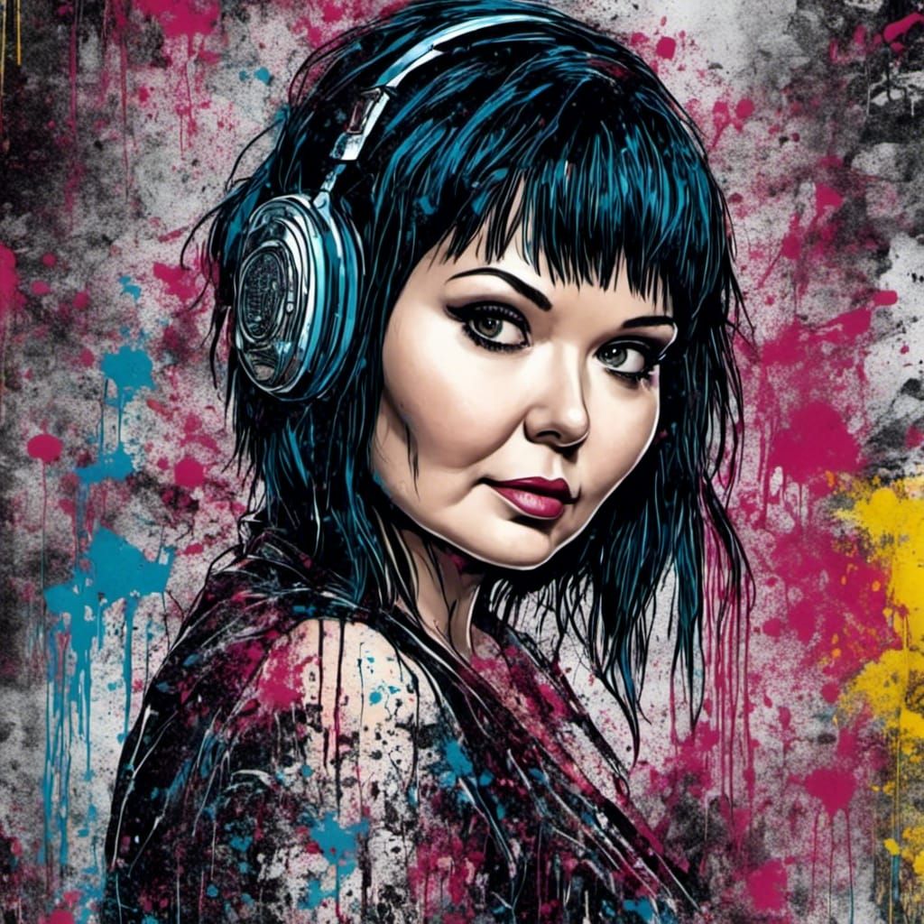 Cyberpunk Rock Band Album Cover Art