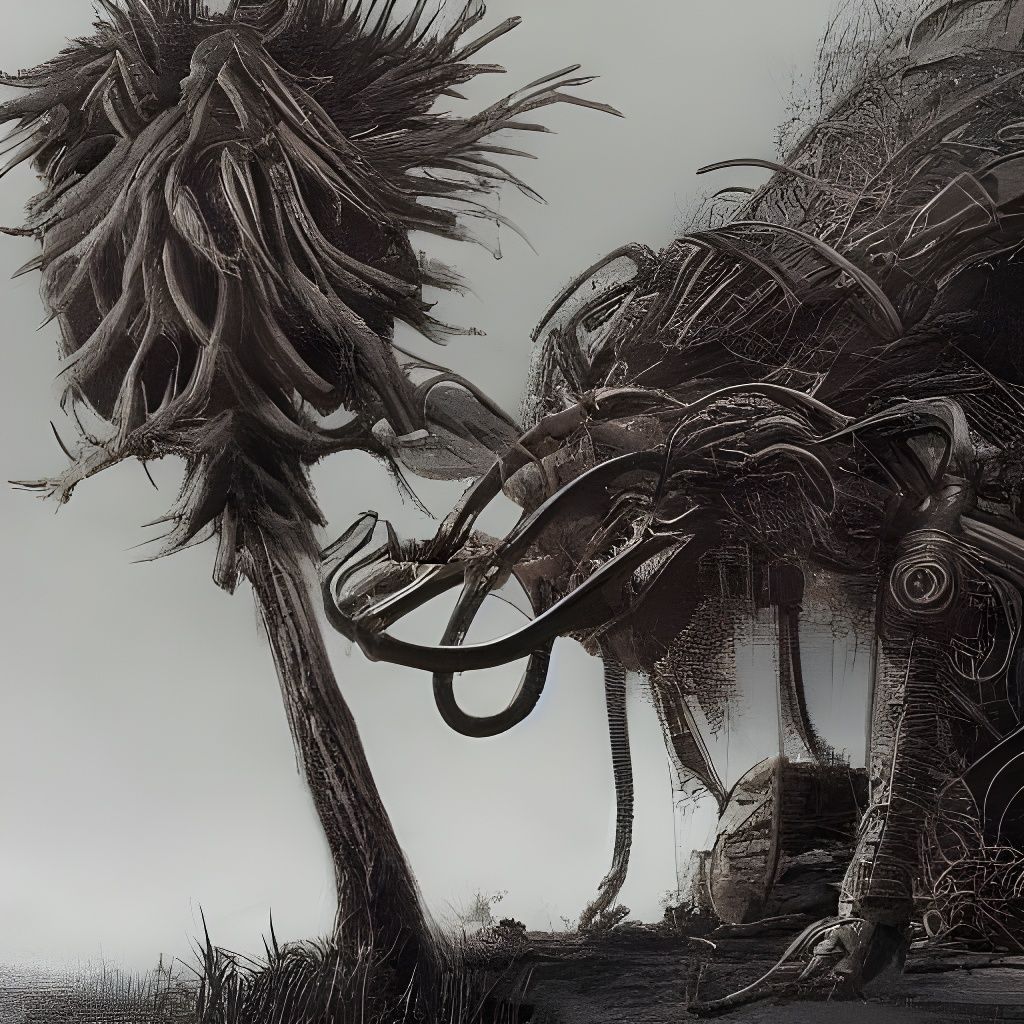 Cyberpunk Horror Creature Emerge from Dark Industrial Abyss