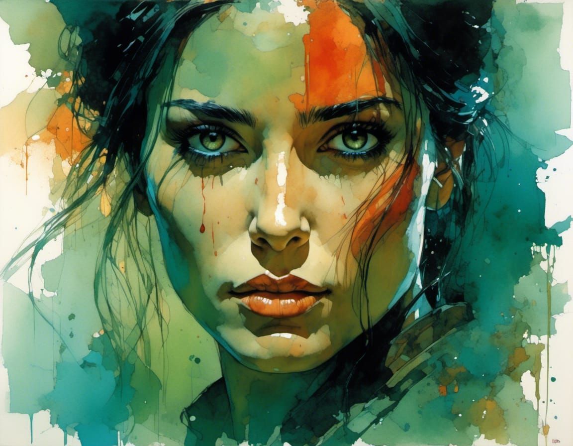 Striking Portrait with Bright Contrasted Colors