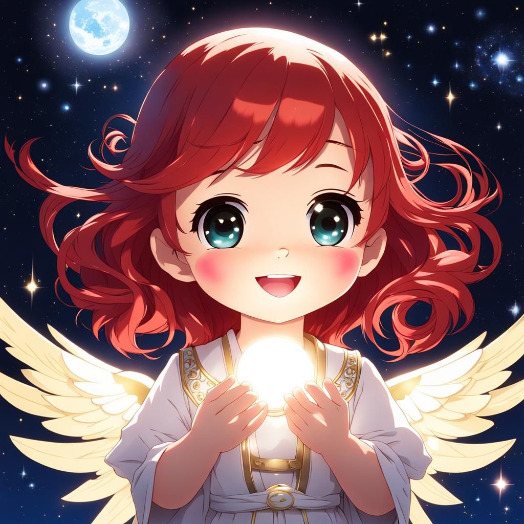 Dreamcore: Two Chibi Angels in Starlight