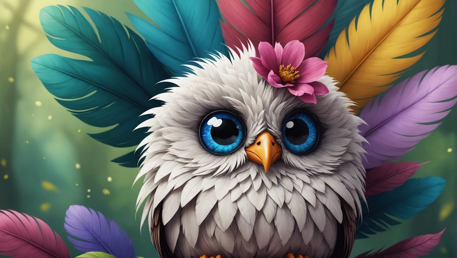 Cute Flower Petal Creature in Fantasy Digital Painting