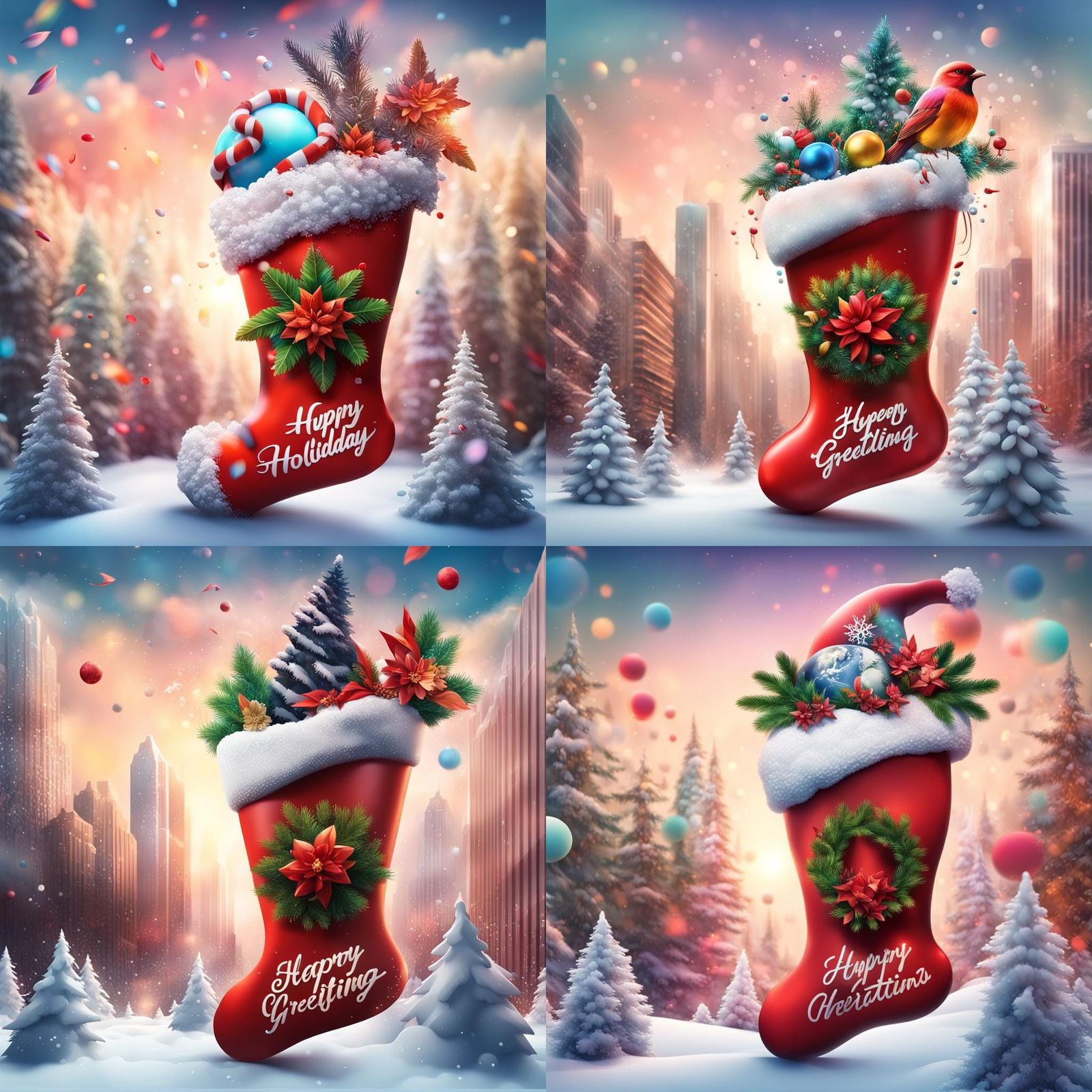 Colorful World Holiday Season's Greetings