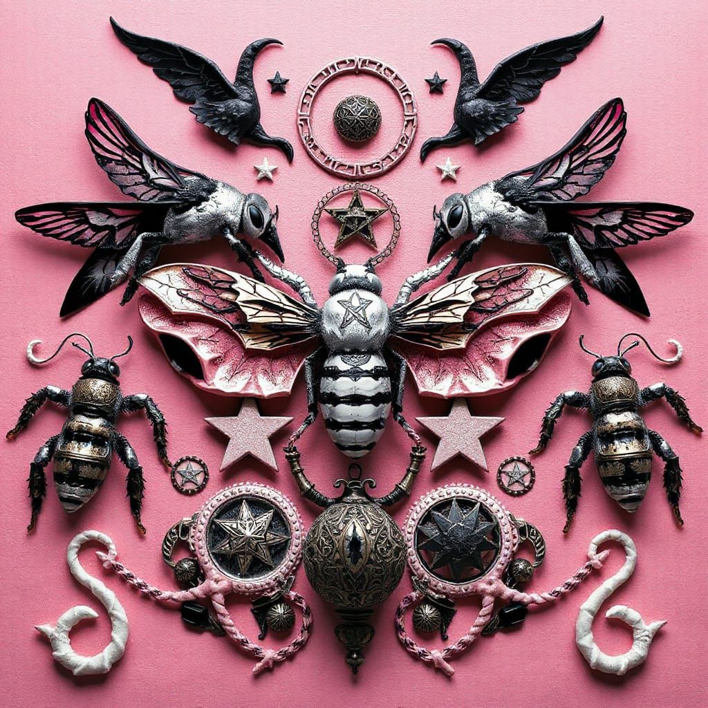 Occult Symbols and Bees in Pop Surrealist Art