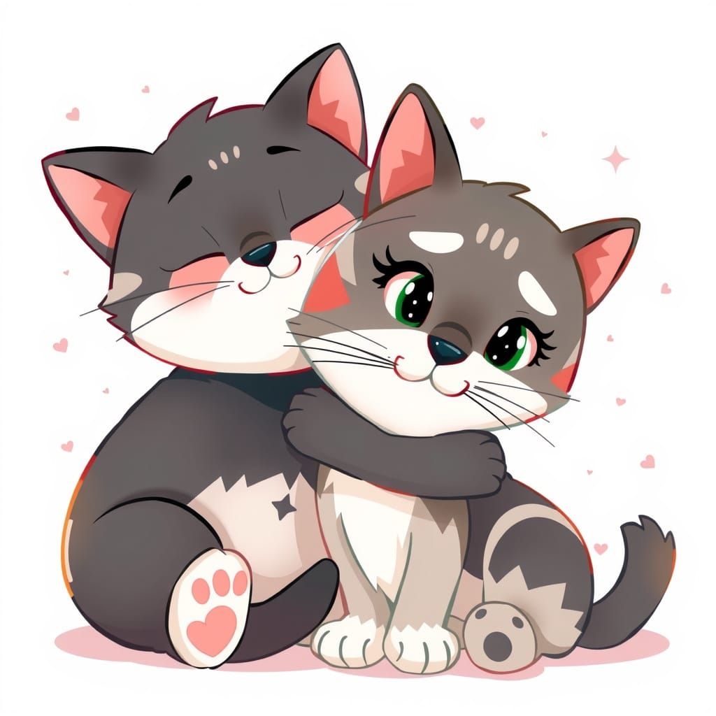 Cuddly Cartoon Cats Embody Lifelong Friendship in Whimsical ...