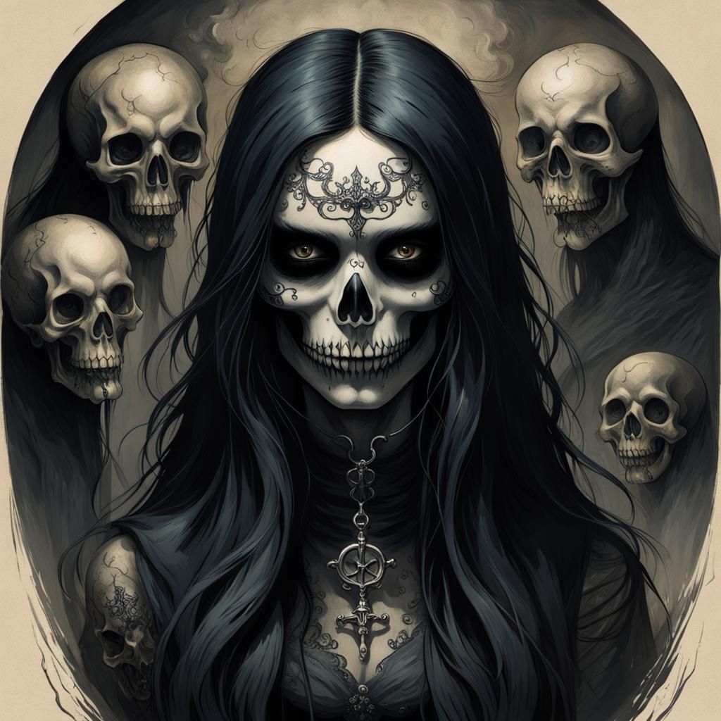Beautiful skull girl