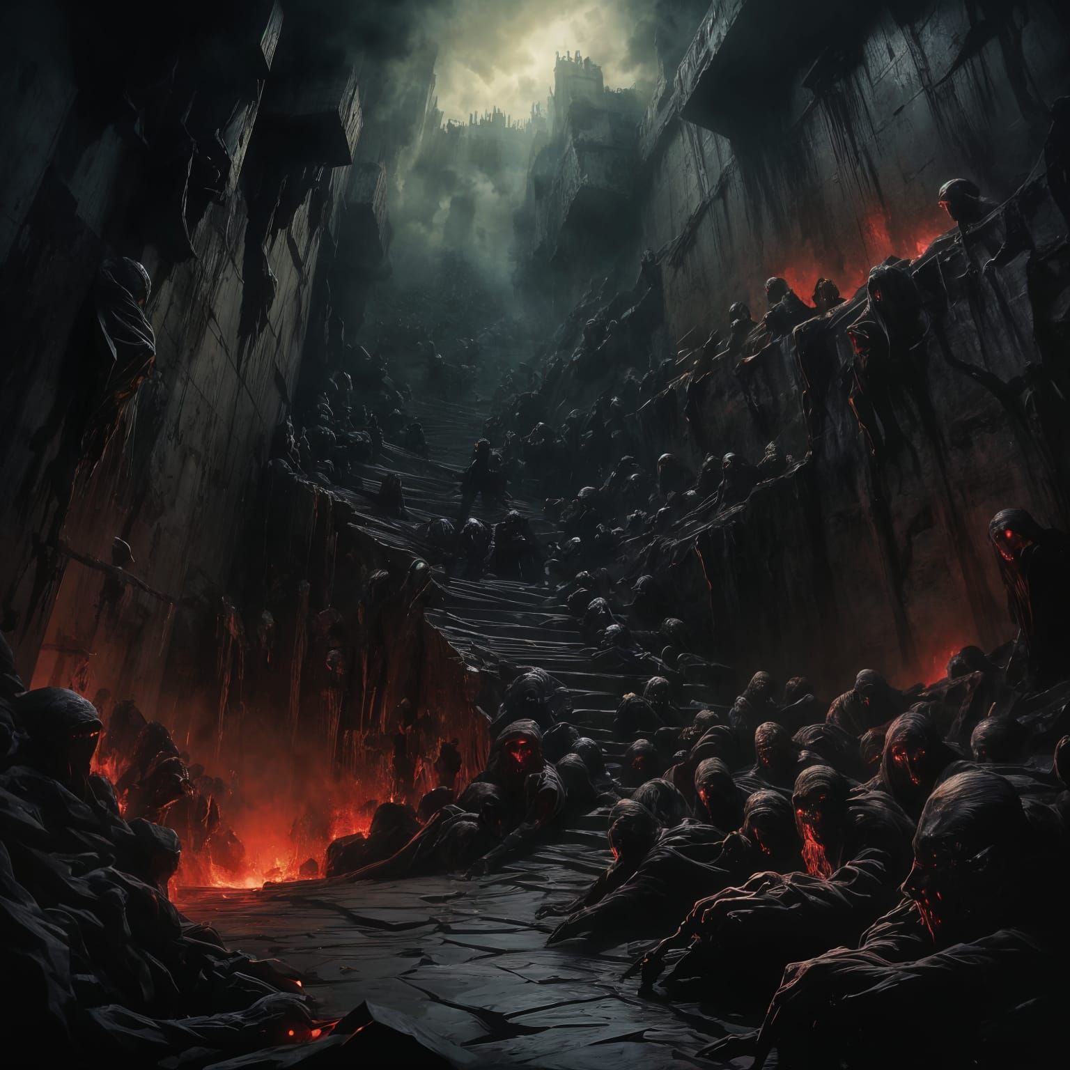 Crevasse of the Damned: A Dramatic Horror Scene