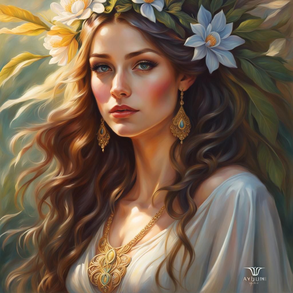 Sunlit Oil Painting with Intricate Details