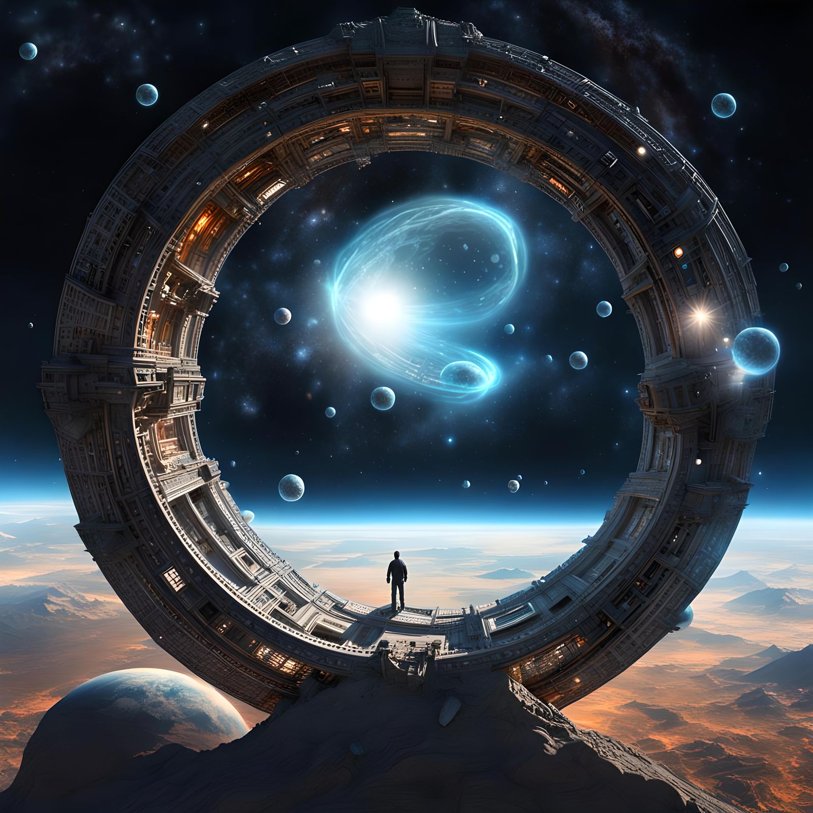 Cosmic Portal Reveals Chat Bubble in Space