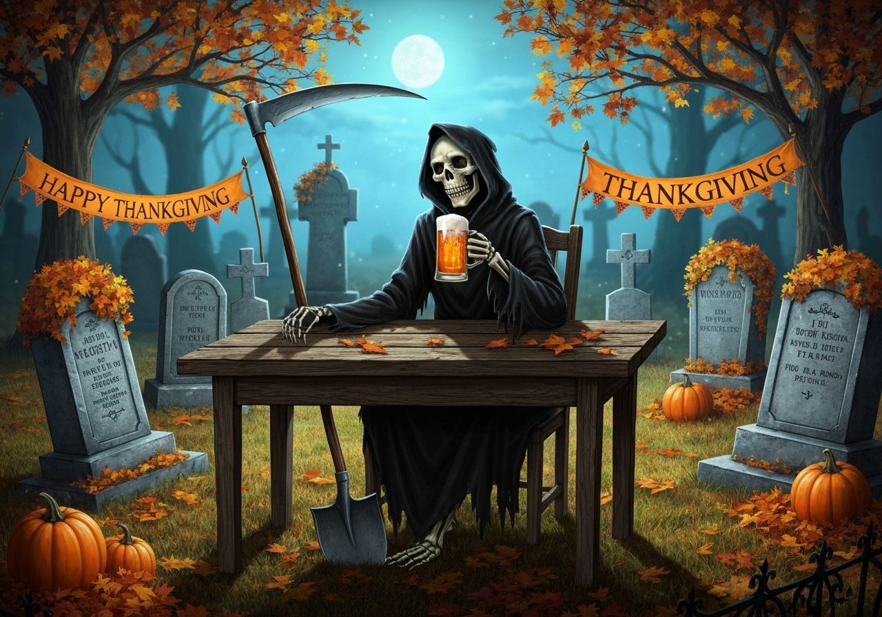 Grim Reaper's Macabre Thanksgiving Feast