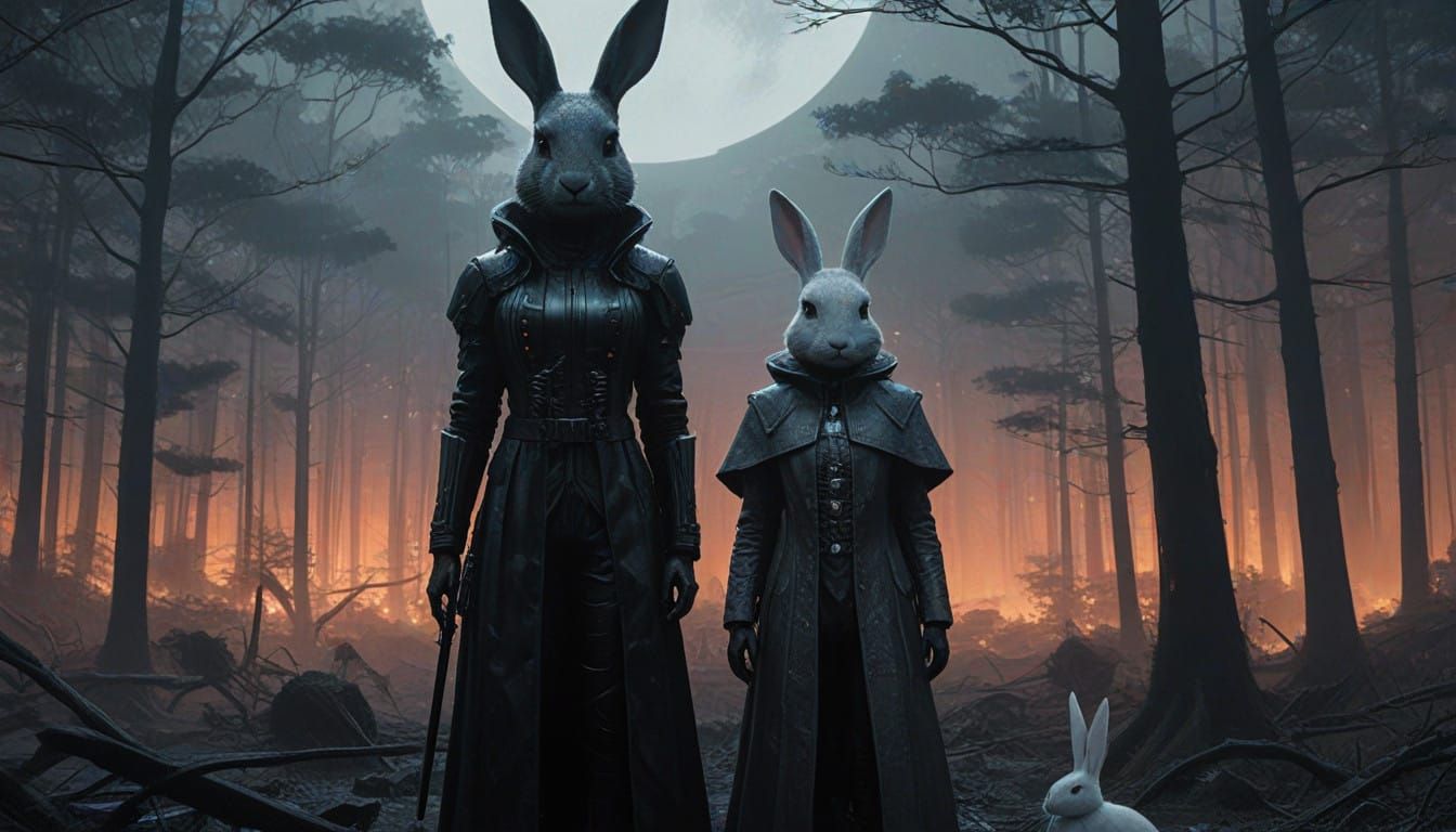 Woman in Futuristic Winter Ensemble, Cyberpunk Style