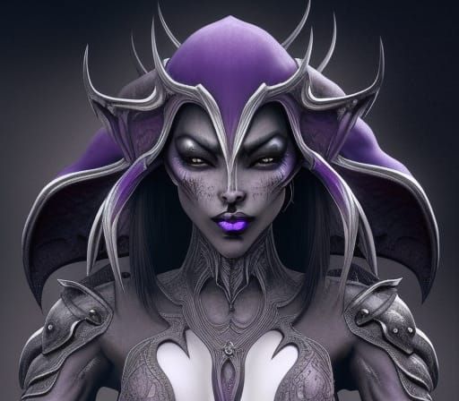 Sinister Dark Elf Drider in Detailed Fantasy Art