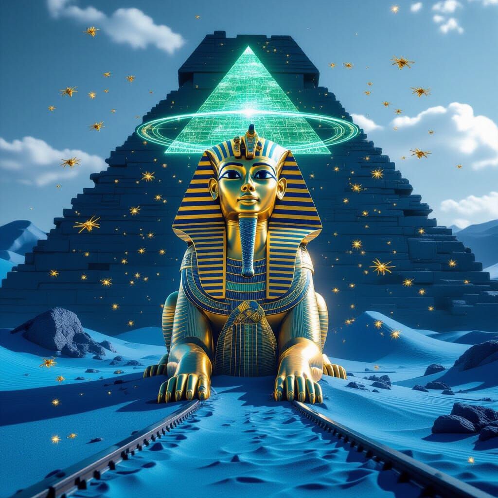 Holographic Sphinx Guardian of Obsidian Temple