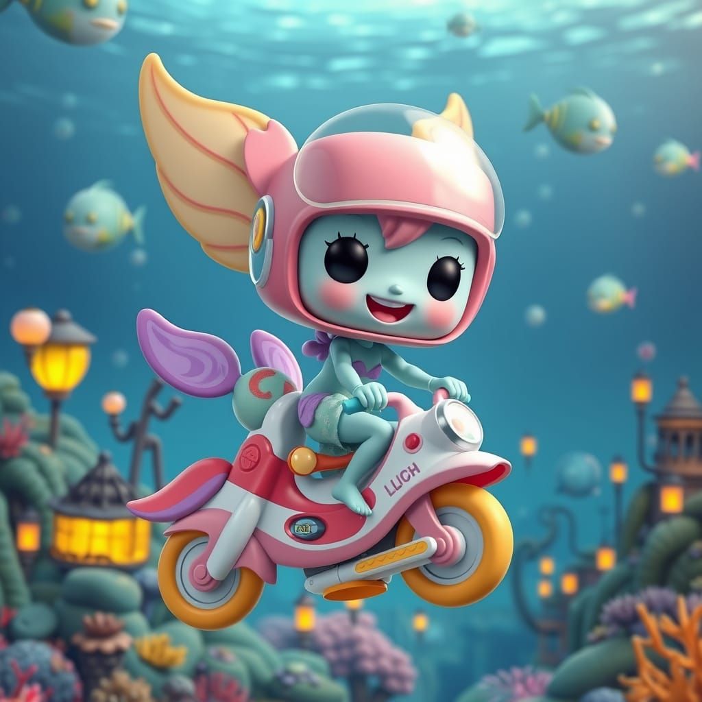 Funko Pop Sea Sprite Rides Bubble Scooter