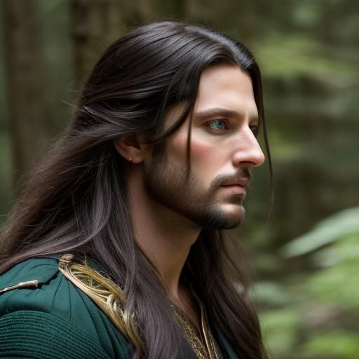 Regal Ranger in Forest with Dark Hair