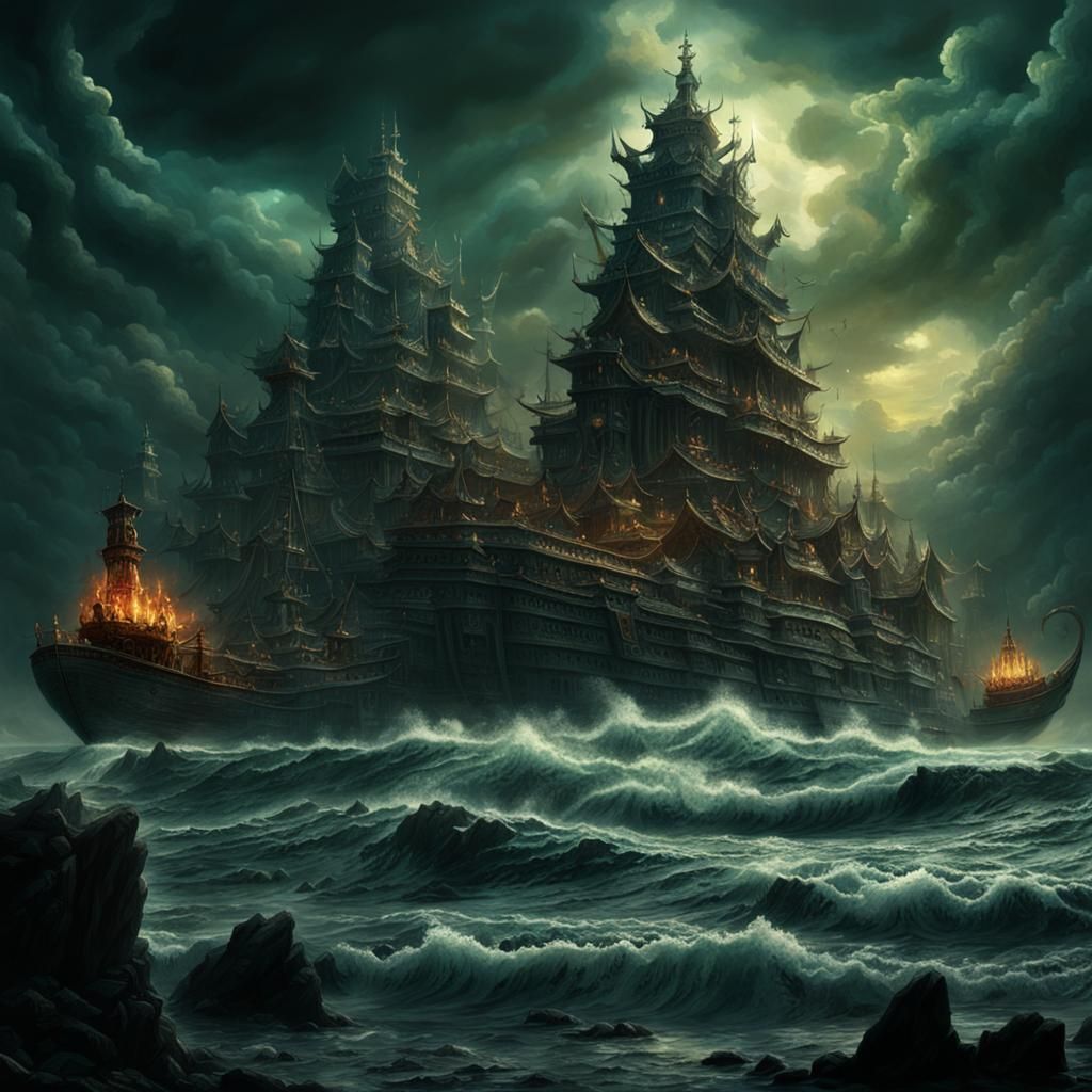 Epic Temple of Dagon in Digital Matte Painting