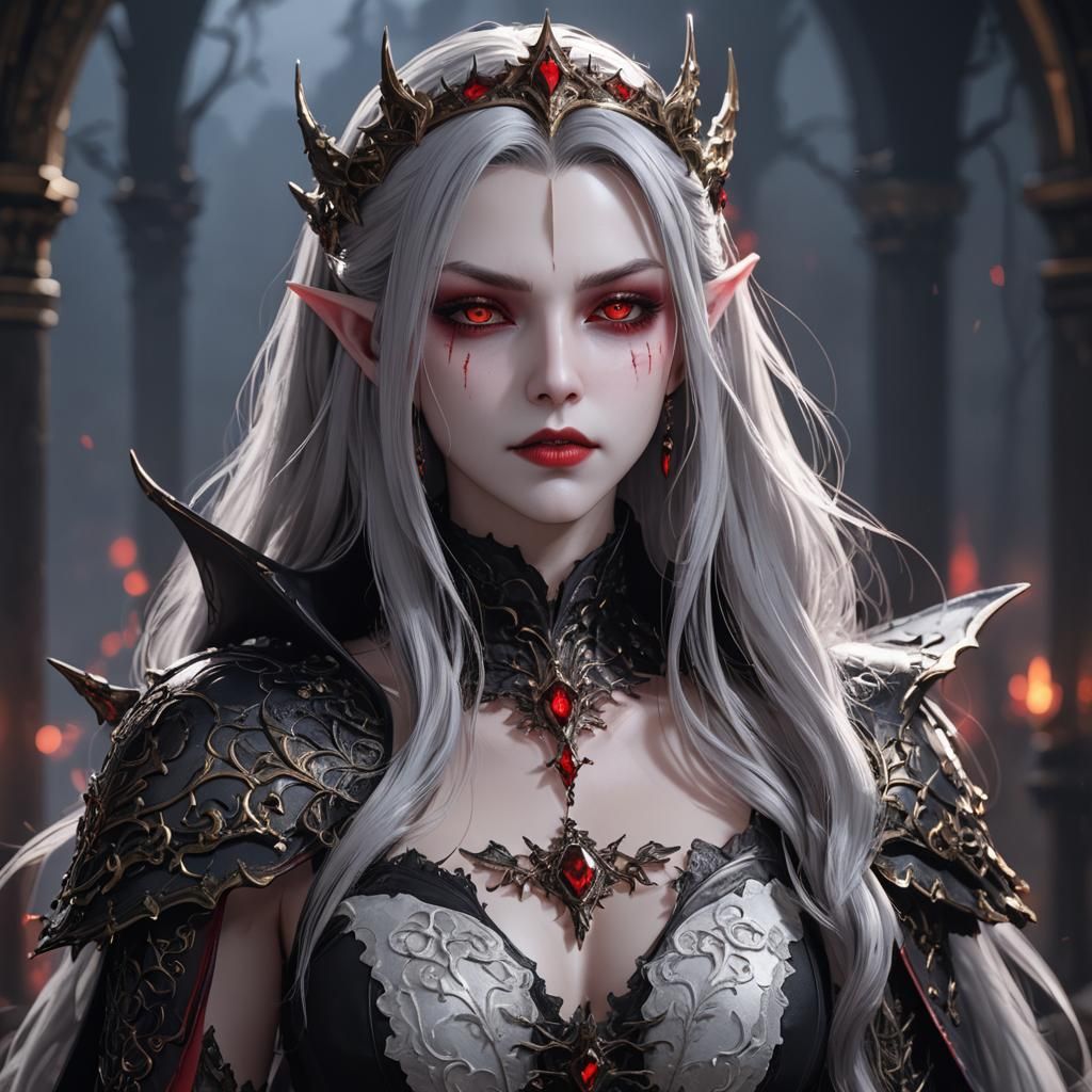 Anime Style Vampire Queen in 3D