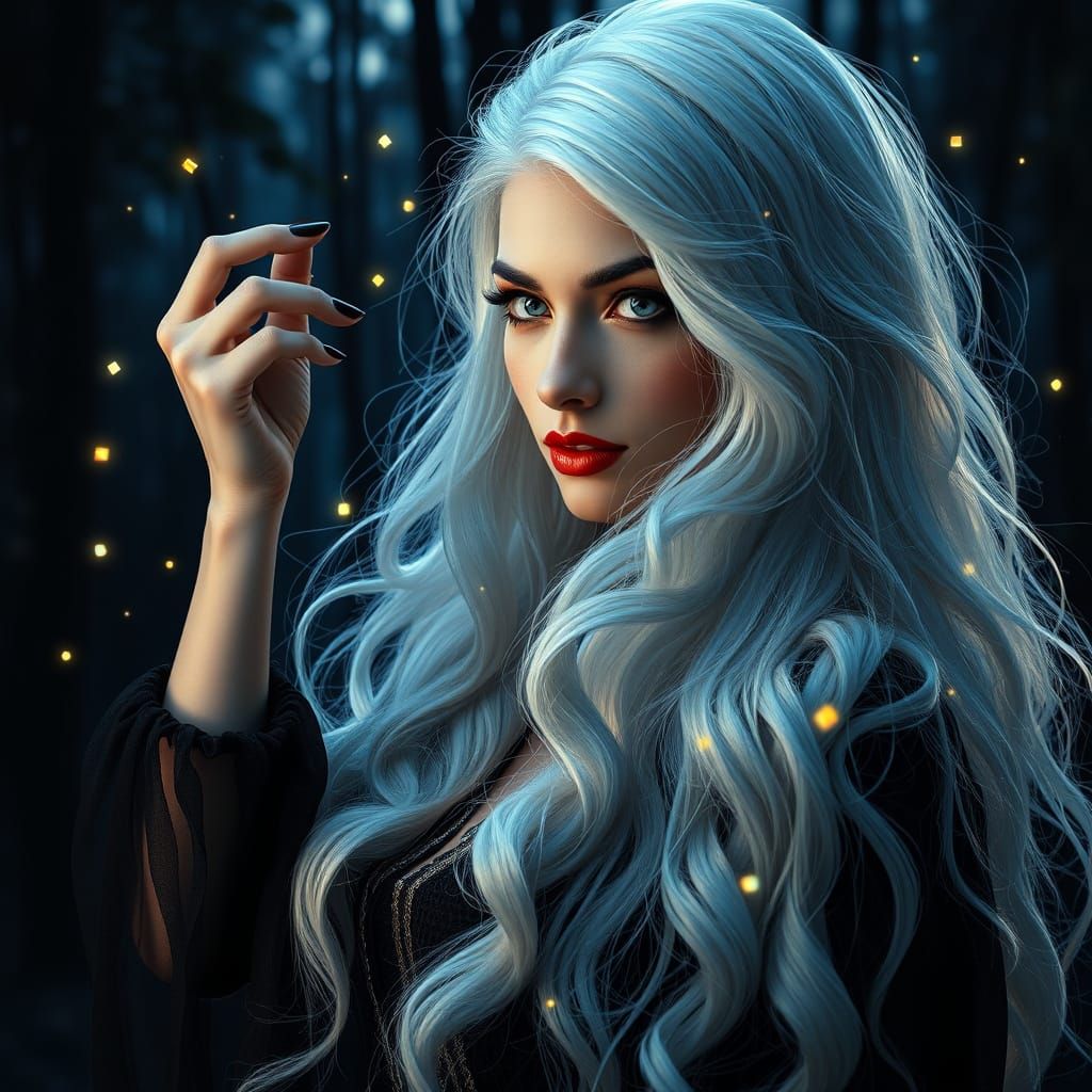 Ethereal Enchantress Amidst Twilight Whispers