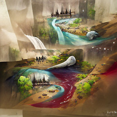 Abstract Flowing Lines in Dark Palette