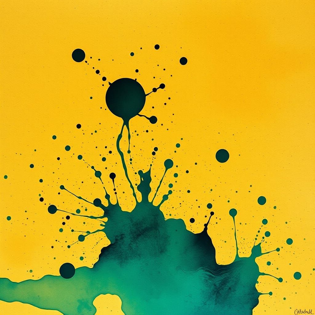 Abstract Pictorial Art in Iridescent Alcohol Ink