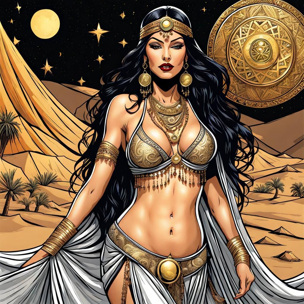 Belly Dancer in Comic Book Style