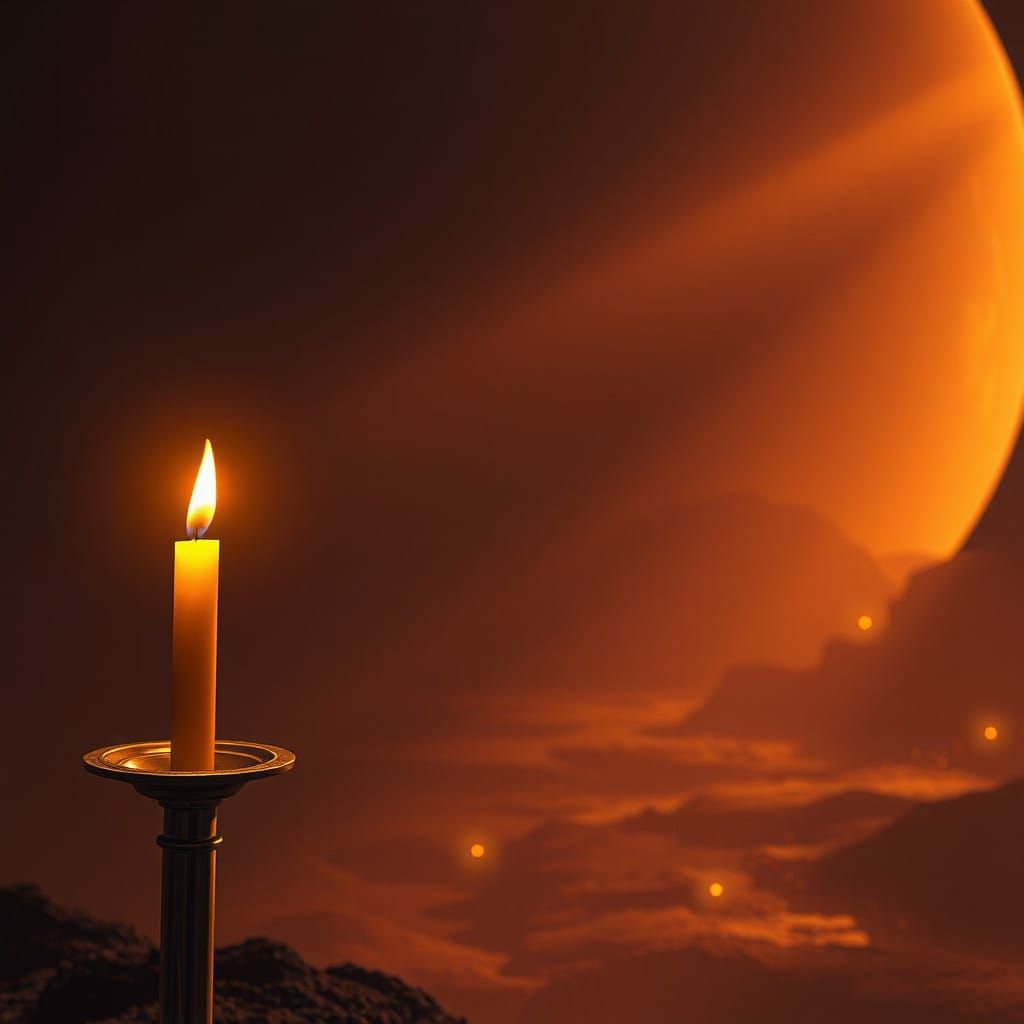 Ethereal Flame Dances in Cosmic Landscape